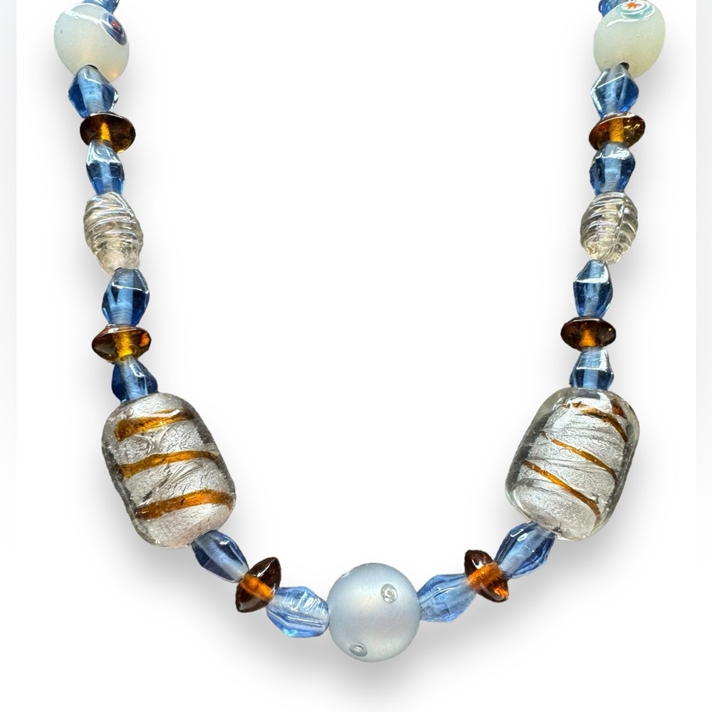 Upcycled Art Glass Necklace Bracelet Set - Picture 2 of 5